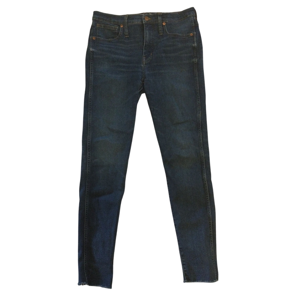 Madewell Dark Blue Skinny Jeans With Fring Hem